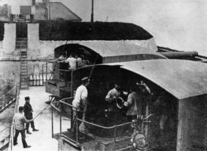 24 cm. cannons at the Trekroner Fort 1900, Copenhagen fortifications1900