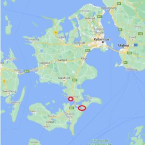 The position of the Grönsund Stronghold, Denmark